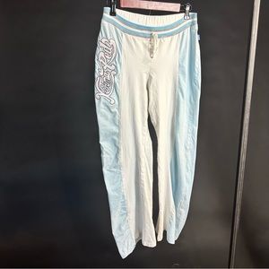 Y2K X-Tend Two Tone BlueWhite PullOn Pant Size Med Stretch Cotton Blend Athletic